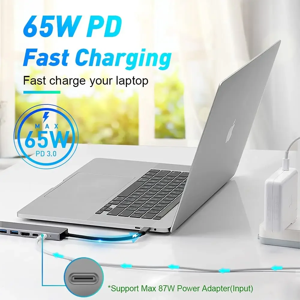 USB 3.0 Hub For Laptop Adapter PC Computer PD Charge Dock Station RJ45 HDMI-compatible TF/SD Card Notebook Type-C Splitter thumbnail 3