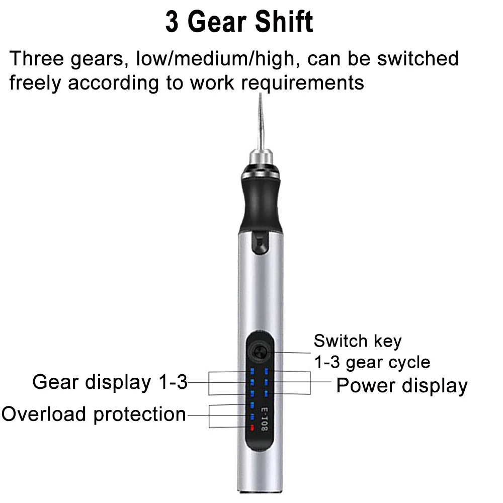 Electric Mini Grinder Engraving Pen Graveerpen Wireless Grinder with Battery Cordless Micro Rotary Tools Drill for Jewelry Metal thumbnail 3