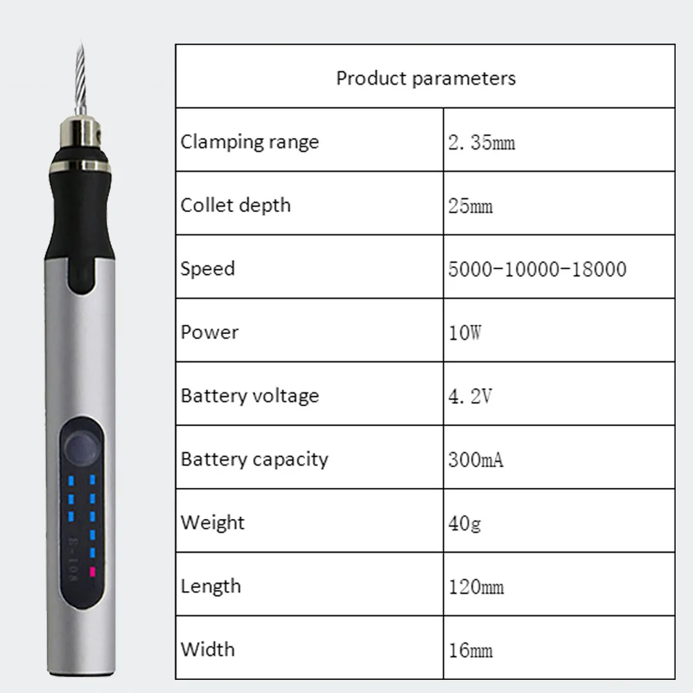 Electric Mini Grinder Engraving Pen Graveerpen Wireless Grinder with Battery Cordless Micro Rotary Tools Drill for Jewelry Metal thumbnail 5
