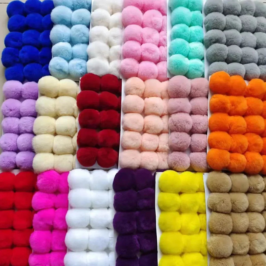 Pompom 5cm 6cm 8cm Fluffy Fur Ball Soft Pompon DIY Pompons For Keychain Sewing On Scarf Hats Shoes Apparel Craft Supplies thumbnail 2