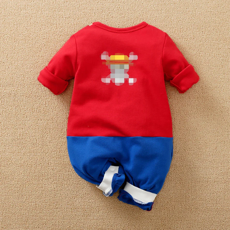 Baby Girl Boy Costume Anime Clothes Newborn Romper Infant Luffy Akatsuki Vegeta Cosplay Jumpsuit Toddler Halloween Costume 0-18M thumbnail 2