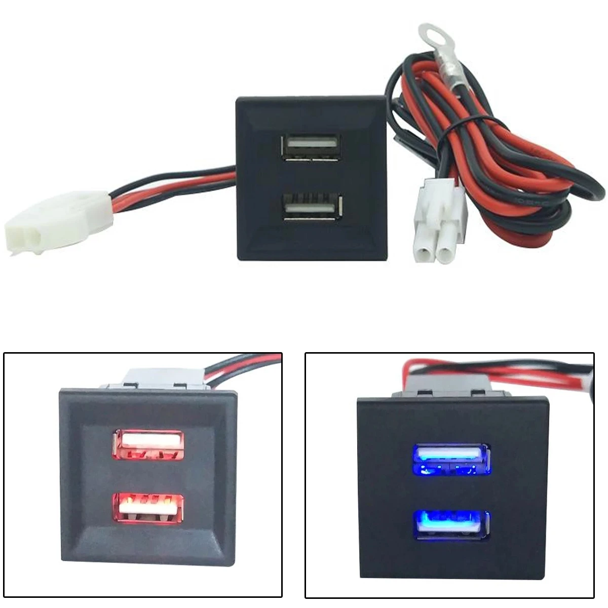 5V 2.1A Dual USB Car Charger Socket Power Inverter Adapter for VW Transporter T5 2003-2009 thumbnail 5