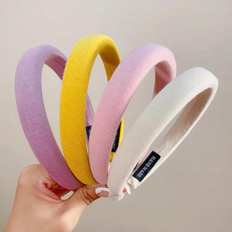 New Colorful Spong Linen Hairbands For Women Girls Fashion Hair Accessories Headband Hair Hoops Headwear Hair Decorate thumbnail 6