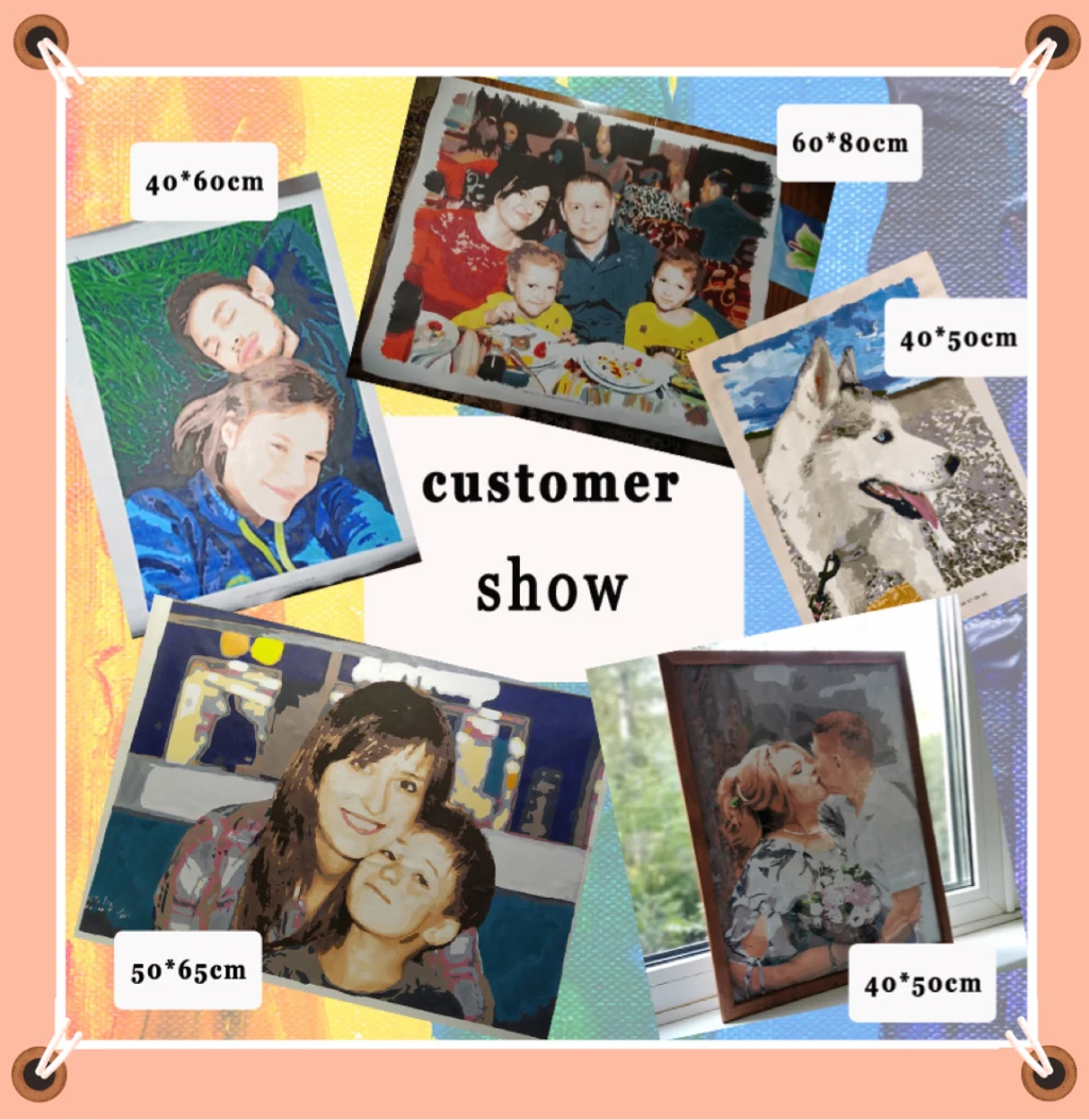 JIATH Personalised Painting By Numbers Dropshipp Color Photo Custom person Animals Family canvas painting Acrylic Paint Diy Gift thumbnail 4