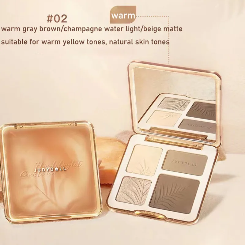 Judydoll Facial Highlighter Makeup Palette Face Lasting Glow Brighten Contour Shimmer Matte Powder 3D Nose Shadow Cosmetics thumbnail 3