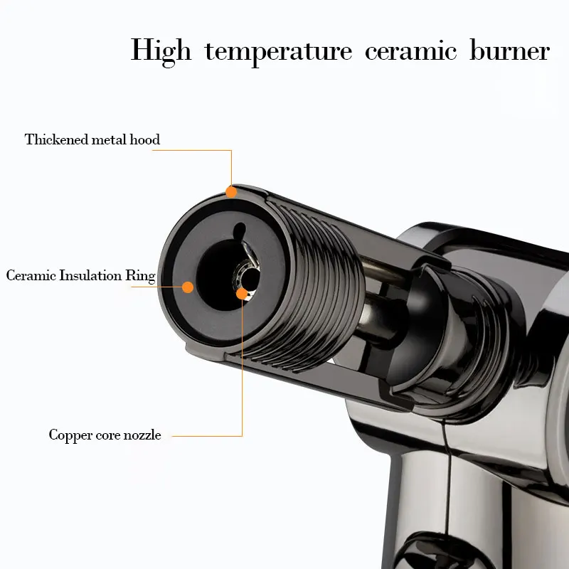 Torch Gas Windproof BBQ Kitchen Cooking Jet Turbo Cigar Lighter High Capacity Spray Gun Jewelry Metal Welding Gifts For Men thumbnail 4