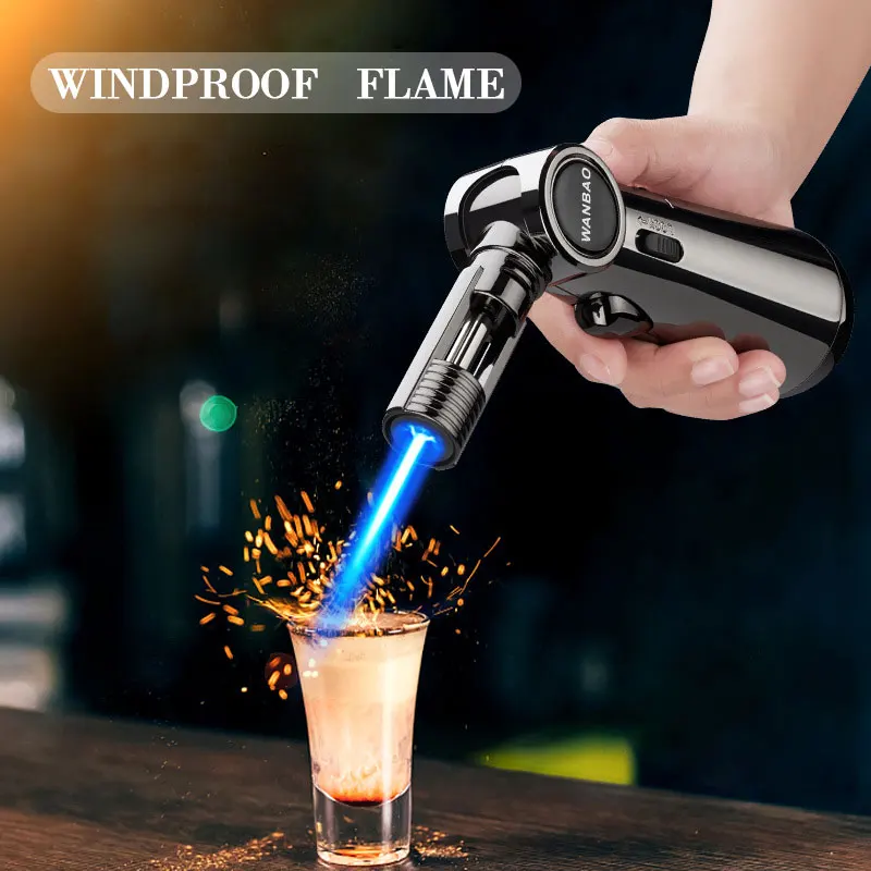 Torch Gas Windproof BBQ Kitchen Cooking Jet Turbo Cigar Lighter High Capacity Spray Gun Jewelry Metal Welding Gifts For Men thumbnail 3