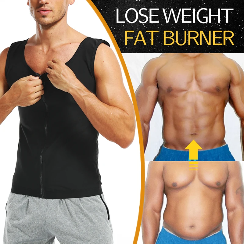 Men Abdomen Reducer Body Shaper Promote Sweat Sauna Vest Fitness Waist Trainer Belly Slimming Shapewear Fat Burner Corset Top thumbnail 2