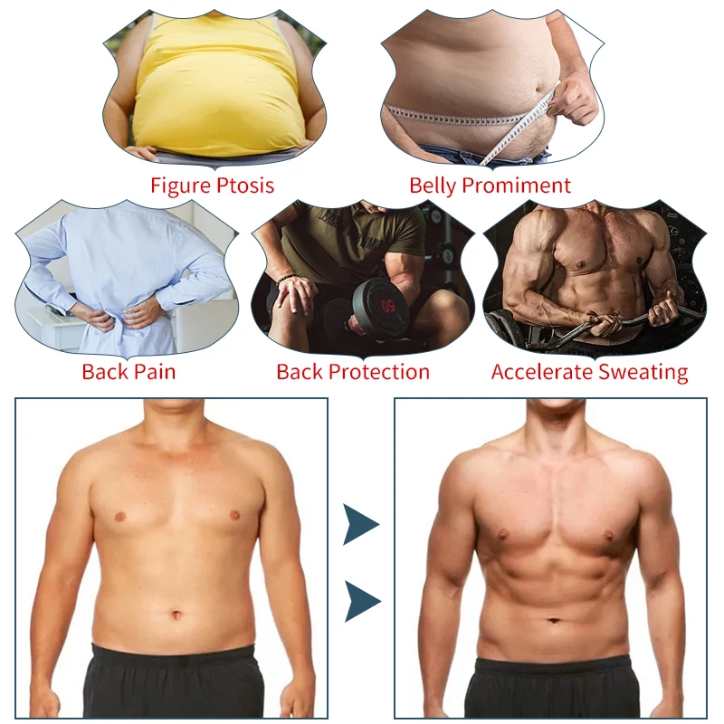 Men Abdomen Reducer Body Shaper Promote Sweat Sauna Vest Fitness Waist Trainer Belly Slimming Shapewear Fat Burner Corset Top thumbnail 6