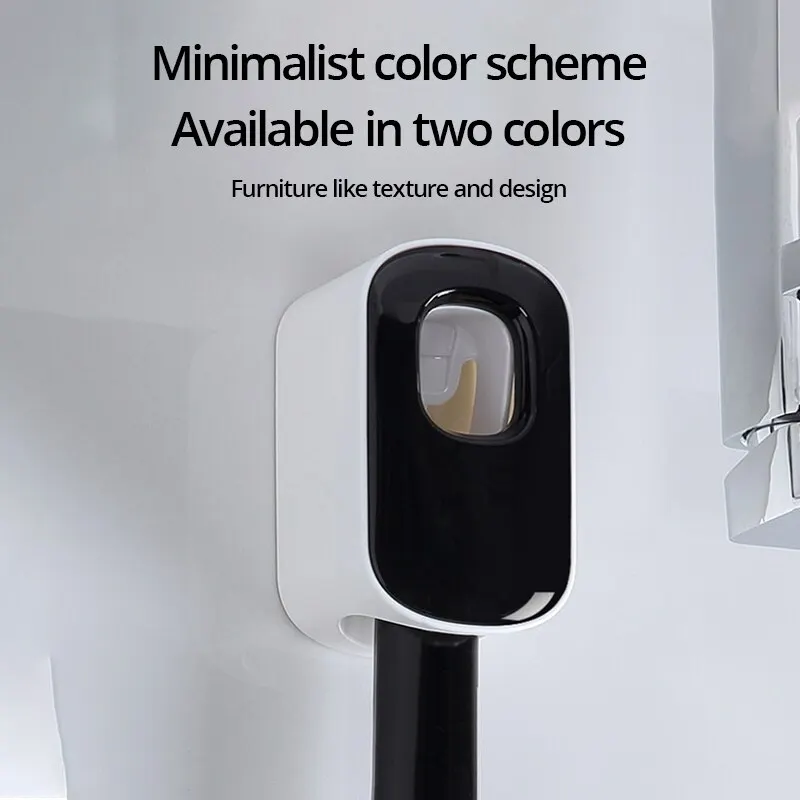 1pc Waterproof Toothpaste Squeezer Automatic Toothpaste Dispenser Wall Mount Bathroom Bathroom Accessories Toothbrush Holder thumbnail 3