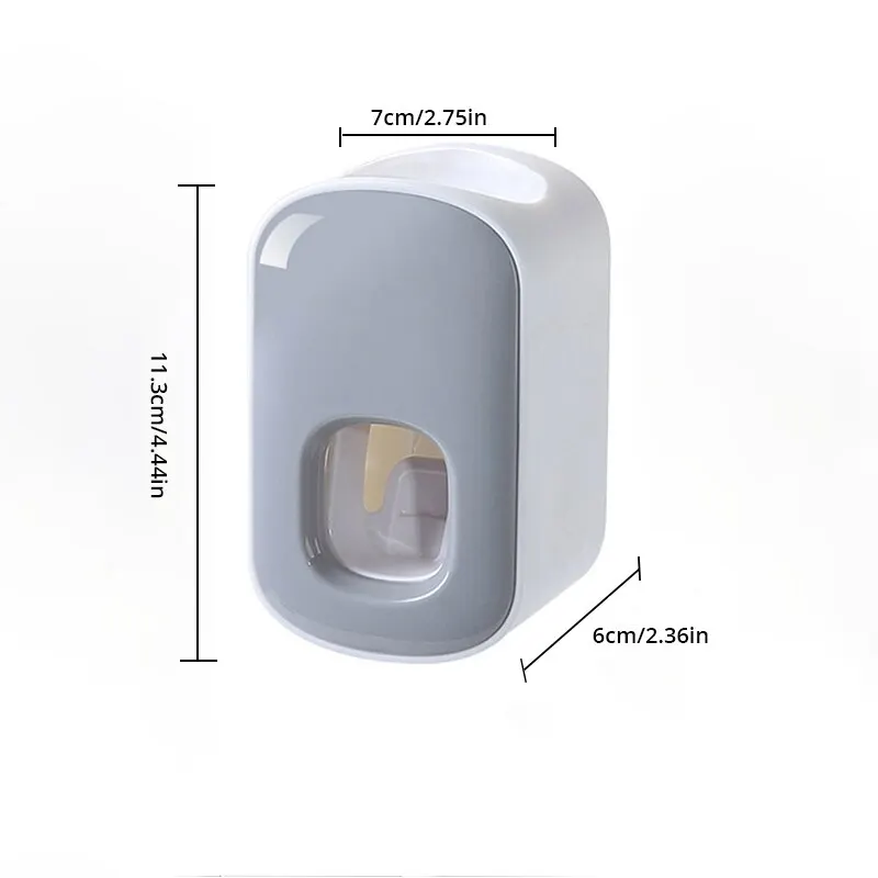 1pc Waterproof Toothpaste Squeezer Automatic Toothpaste Dispenser Wall Mount Bathroom Bathroom Accessories Toothbrush Holder thumbnail 6