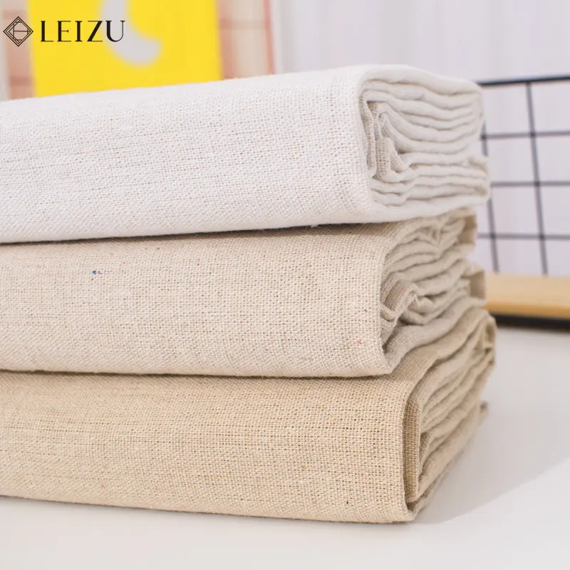 0.5M/1M/2M Cotton Linen Woven Fabric for Table Sofa Curtains Decoration DIY Sewing Material Embroidery Practice Fabric thumbnail 2