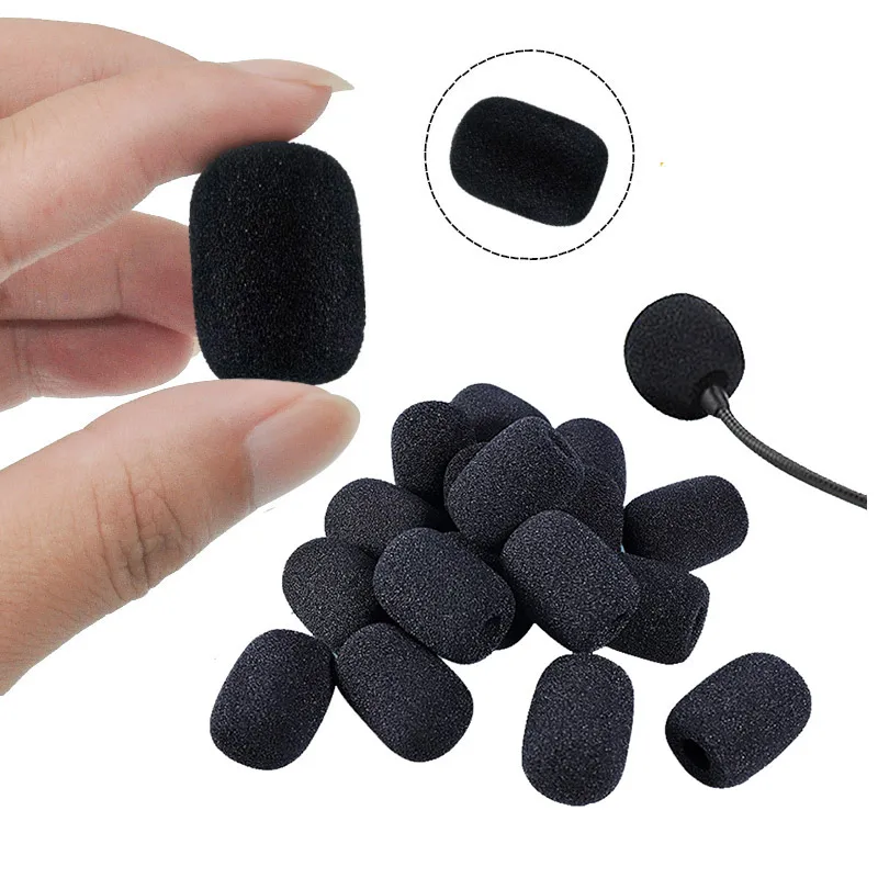 10-500PCS Microphone Windscreen Sponge Cover Headset Mic Foam Cover Protective Cap for Gooseneck Meeting Mic