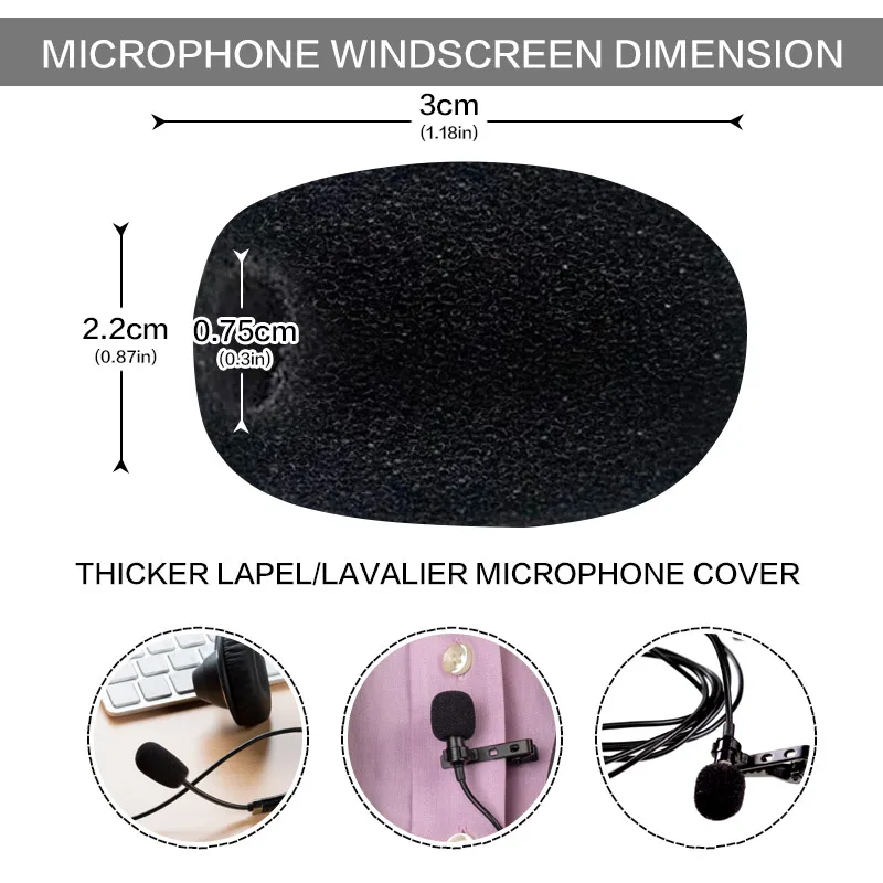 10-500PCS Microphone Windscreen Sponge Cover Headset Mic Foam Cover Protective Cap for Gooseneck Meeting Mic thumbnail 4