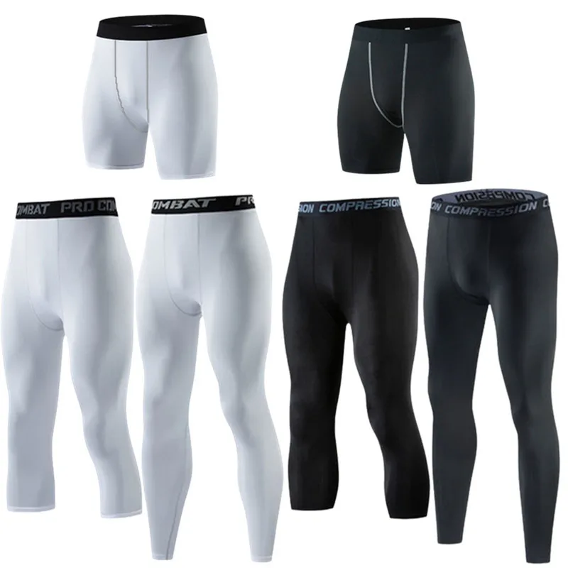 Men's Sports Pants Running Compression Tights Cropped Trousers Quick Dry Legging Fitness Outdoor Gym Jogging Elastic Shorts thumbnail 6