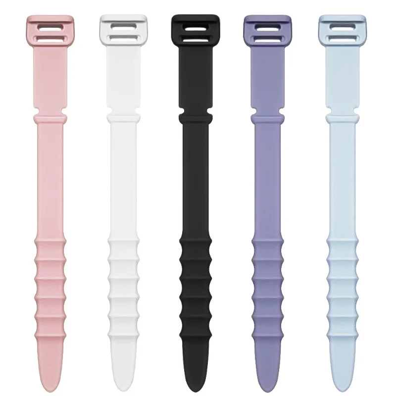 5PCS Silicone Data Wire Cable Organizer Tie Phones Cable Winder Management Buckle Clip for Headphone Charger Cord Holder Strap thumbnail 5