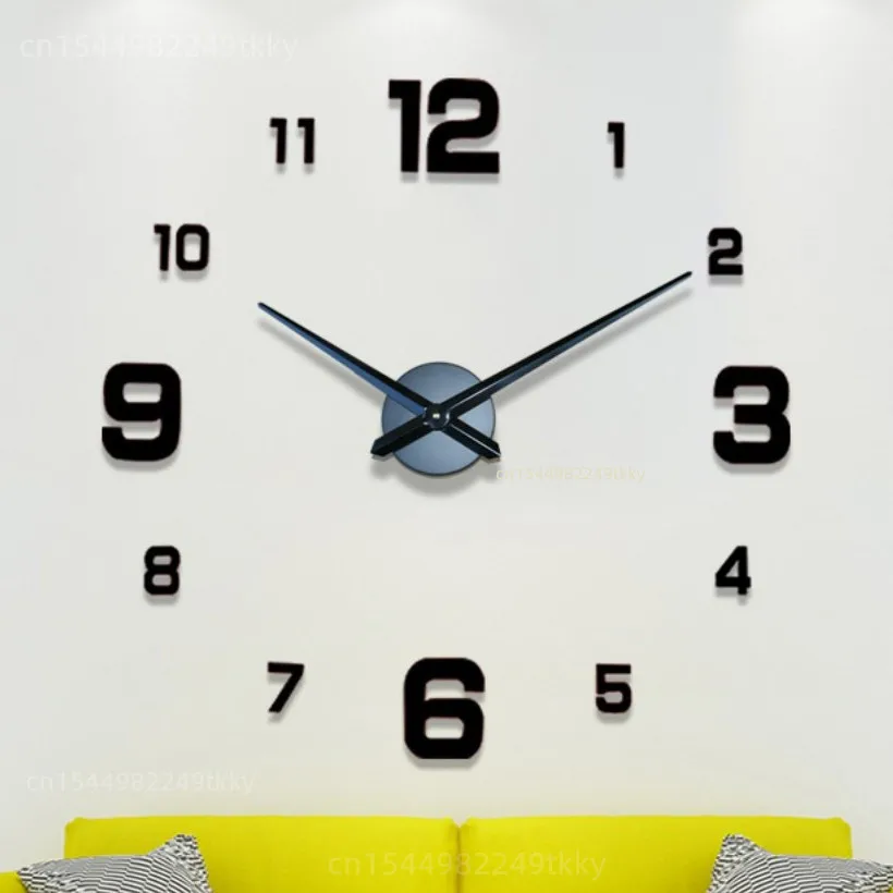 3D Wall Clock Luminous Frameless Wall Clocks DIY Digital Clock Wall Stickers Silent Clock for Home Living Room Office Wall Decor
