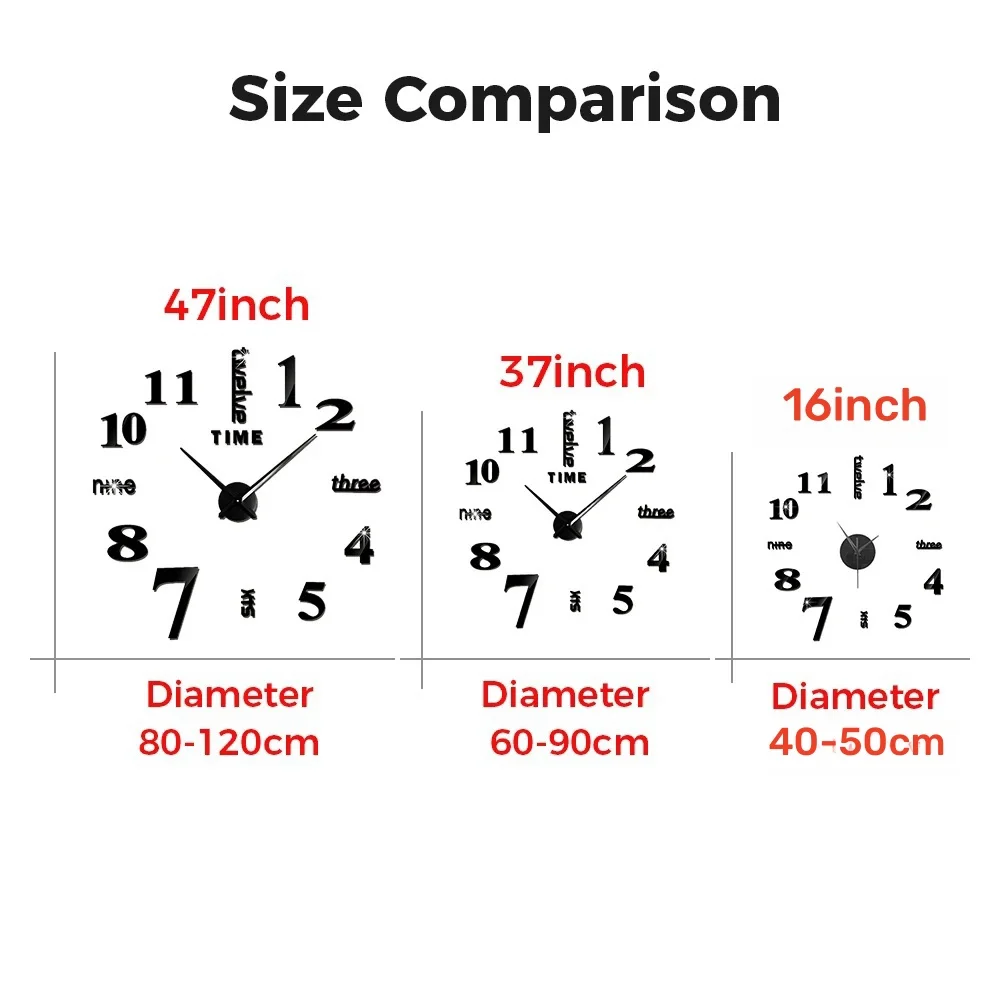 3D Wall Clock Luminous Frameless Wall Clocks DIY Digital Clock Wall Stickers Silent Clock for Home Living Room Office Wall Decor thumbnail 5