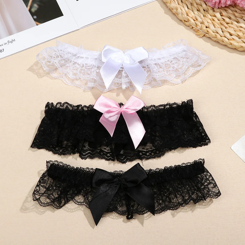 Women Bow Leg Ring Sexy Lingerie Lace Garter Belt Bowknot Leg Loop Wedding Garters Bridal Cosplay Fashion Stocking Thigh Ring thumbnail 2