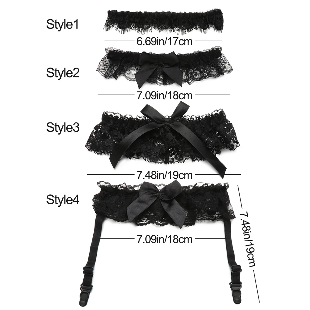 Women Bow Leg Ring Sexy Lingerie Lace Garter Belt Bowknot Leg Loop Wedding Garters Bridal Cosplay Fashion Stocking Thigh Ring thumbnail 6