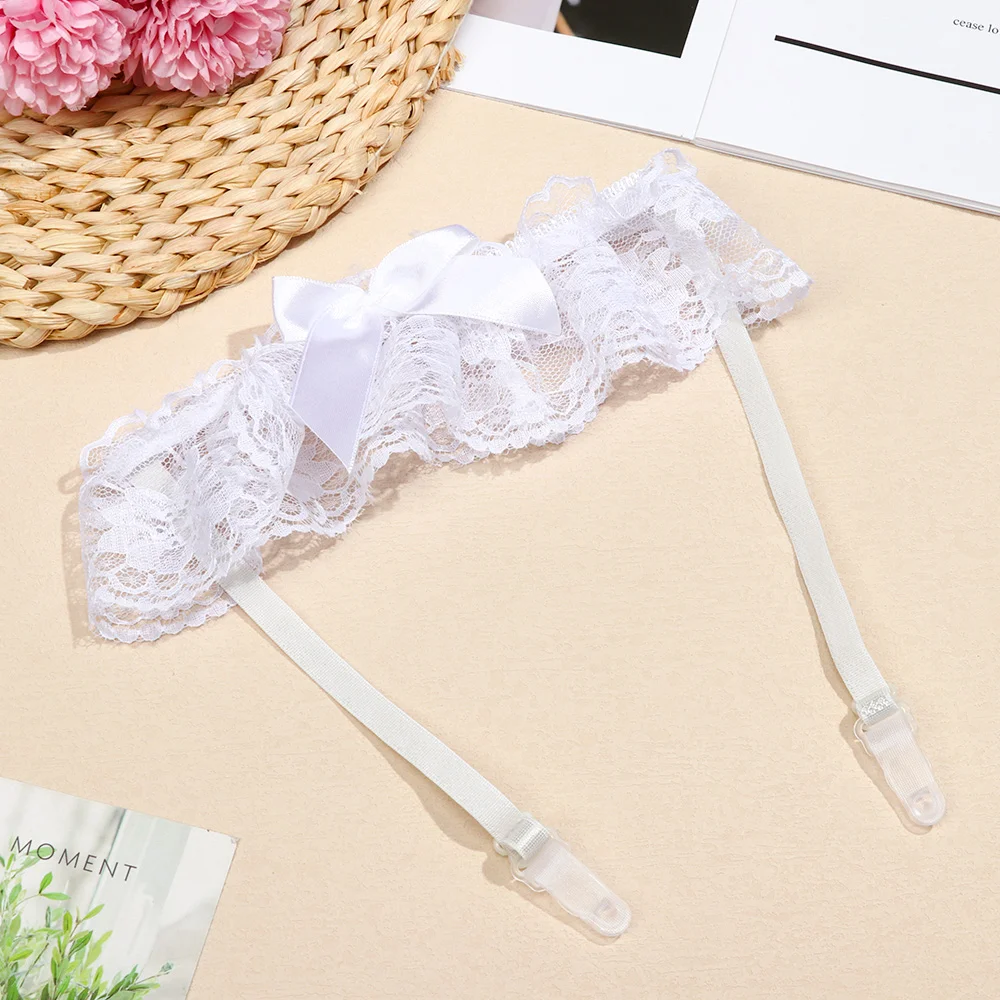 Women Bow Leg Ring Sexy Lingerie Lace Garter Belt Bowknot Leg Loop Wedding Garters Bridal Cosplay Fashion Stocking Thigh Ring thumbnail 5