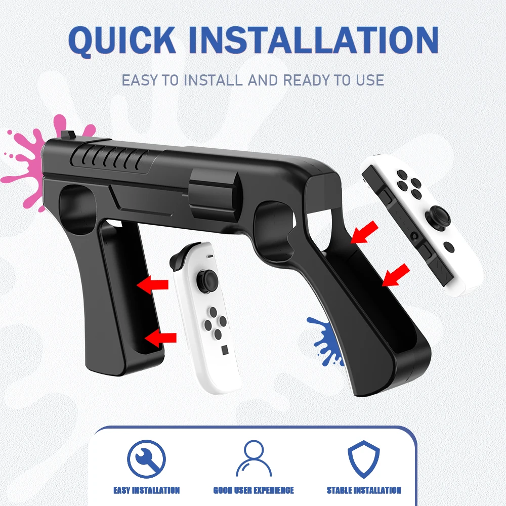 For Nintendo Switch OLED Joycon Splatoon3 Games NS Joy joy-con Controller Induction Peripherals Shooting Gun Grip Accessories thumbnail 2