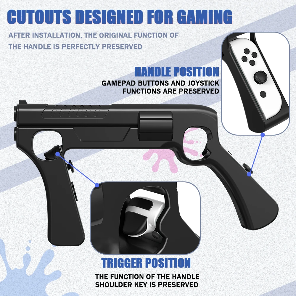 For Nintendo Switch OLED Joycon Splatoon3 Games NS Joy joy-con Controller Induction Peripherals Shooting Gun Grip Accessories thumbnail 3
