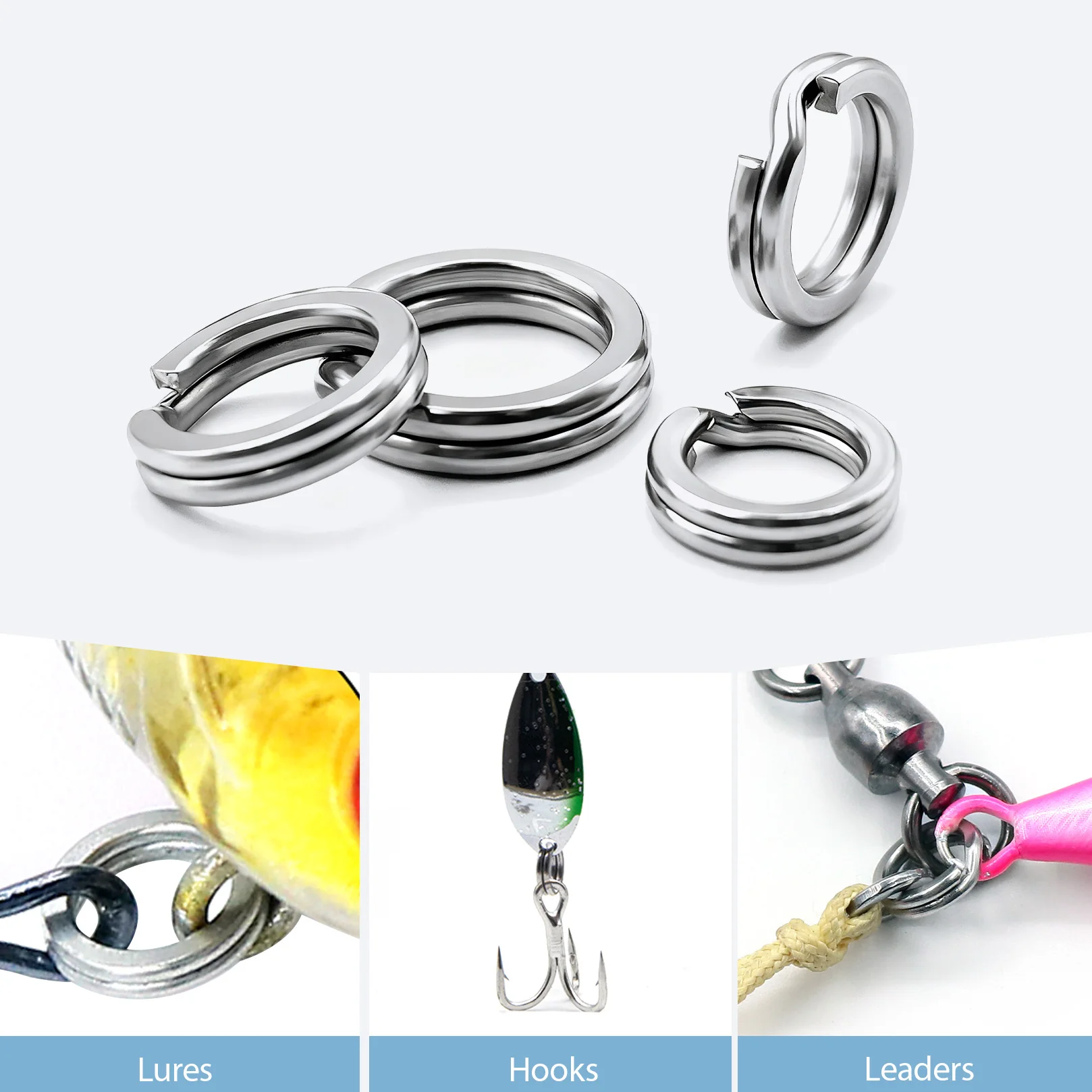 Split Rings Fishing 30~200Pcs Stainless Steel Flattened Fishing Lure Ring Heavy Duty Saltwater Terminal Tackle Fishing Connector thumbnail 6