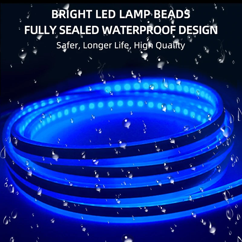 RXZ LED Daytime Running Light Scan Starting Car Hood Decorative Lights DRL Auto Engine Hood Guide Decorative Ambient Lamp 12V thumbnail 5