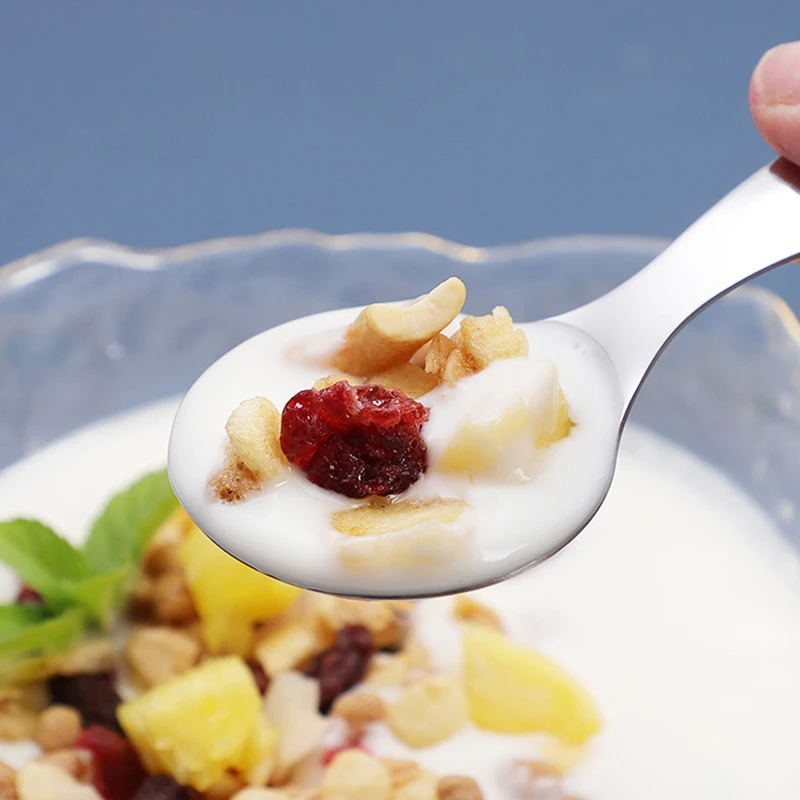 1PC Stainless Steel Cute Spoon Short Handle Ice Cream Rice Tea Coffee Spoon Kids Spoon Kitchen Condiment Spice Scoop Tableware thumbnail 6