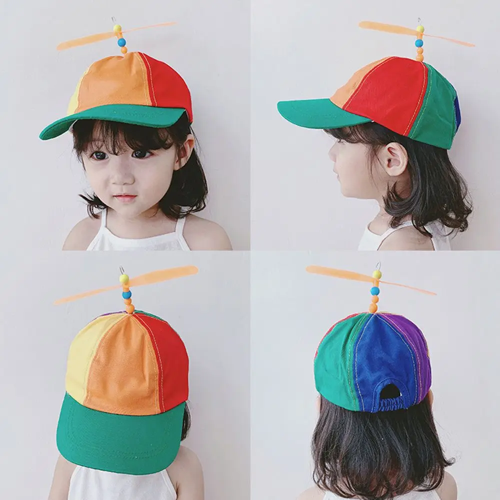 Bamboo Dragonfly Rainbow Sun Cap Funny Adventure Dad Hat Snapback Hat Helicopter Propeller Design for  Boys Girls Adult thumbnail 4