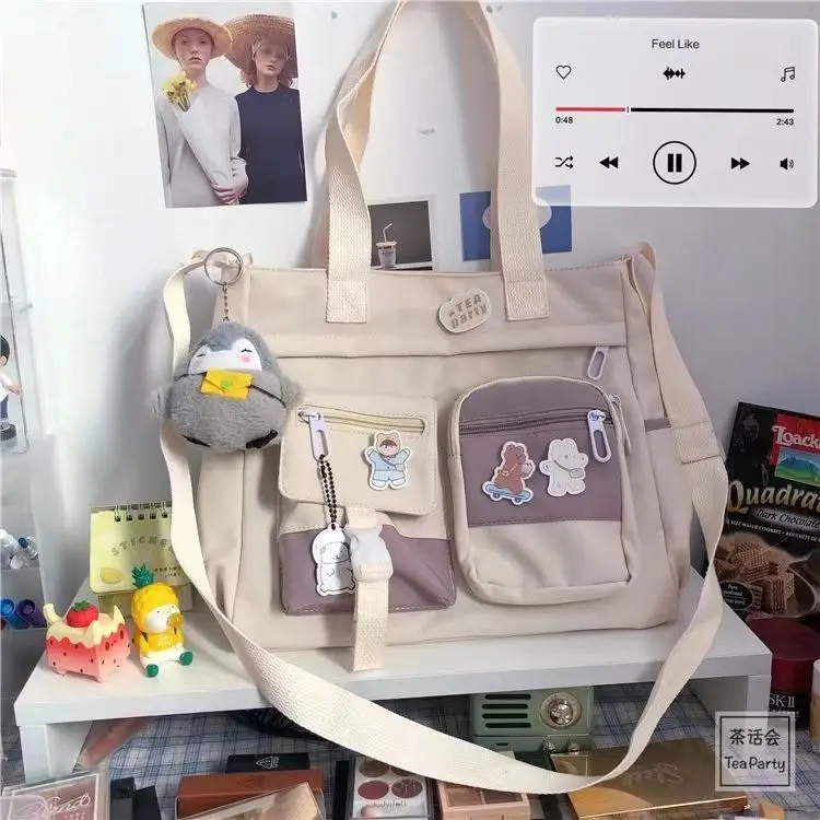 Nylon Waterproof Canvas Women Handbags Shoulder Bag Japanese Ladies Messenger Bag Student School Crossbody Bags for Girl Satchel thumbnail 3