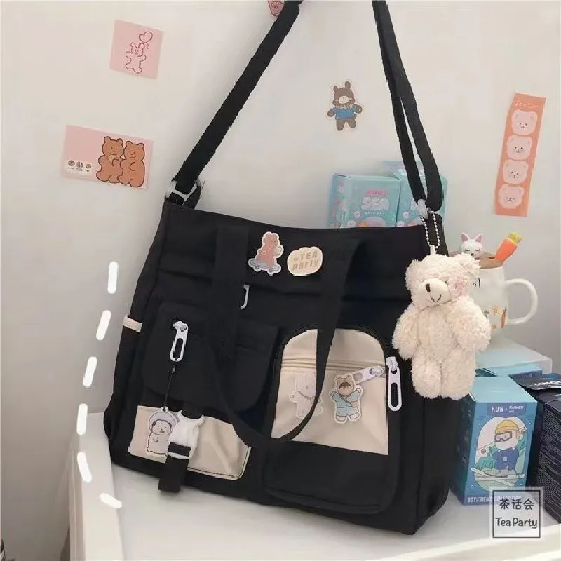 Nylon Waterproof Canvas Women Handbags Shoulder Bag Japanese Ladies Messenger Bag Student School Crossbody Bags for Girl Satchel thumbnail 2