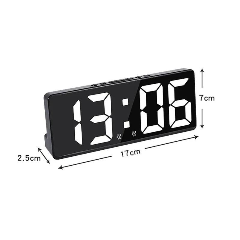 Creative Number Clock Color Nightlight Temperature Calendar Alarm Clock LED Large Number Electronic Clock Backlight Home Decor thumbnail 5
