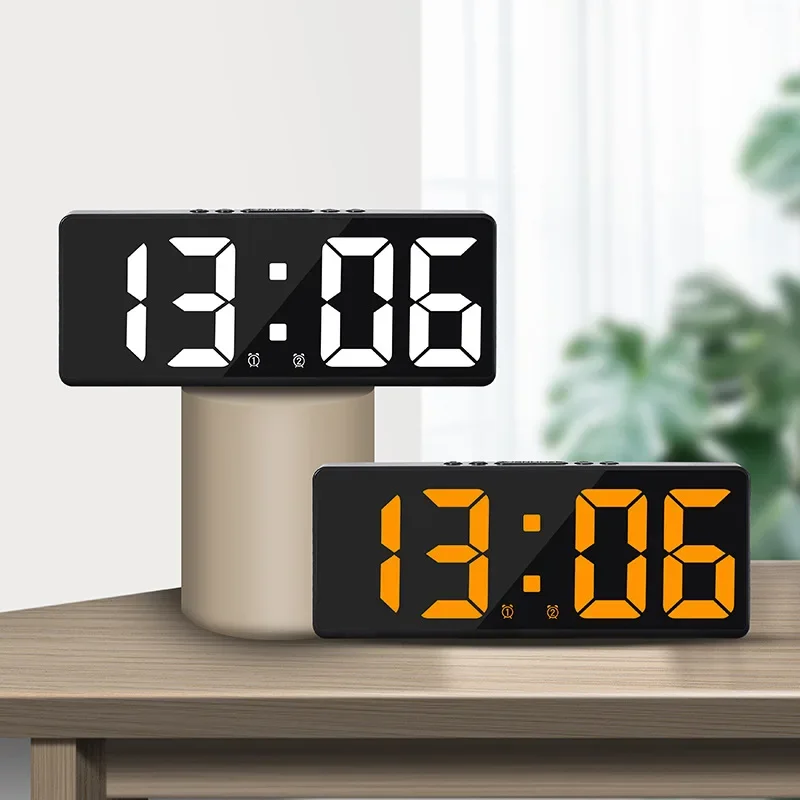 Creative Number Clock Color Nightlight Temperature Calendar Alarm Clock LED Large Number Electronic Clock Backlight Home Decor thumbnail 4