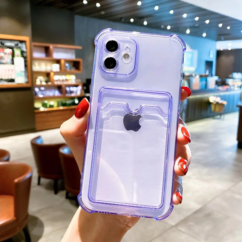 Transparent Case For iPhone 17 Pro Max Case iPhone 16 15 Pro Max 13 14 12 11 7 8 Plus SE Cover Soft Wallet Pocket Card Holder    thumbnail 4