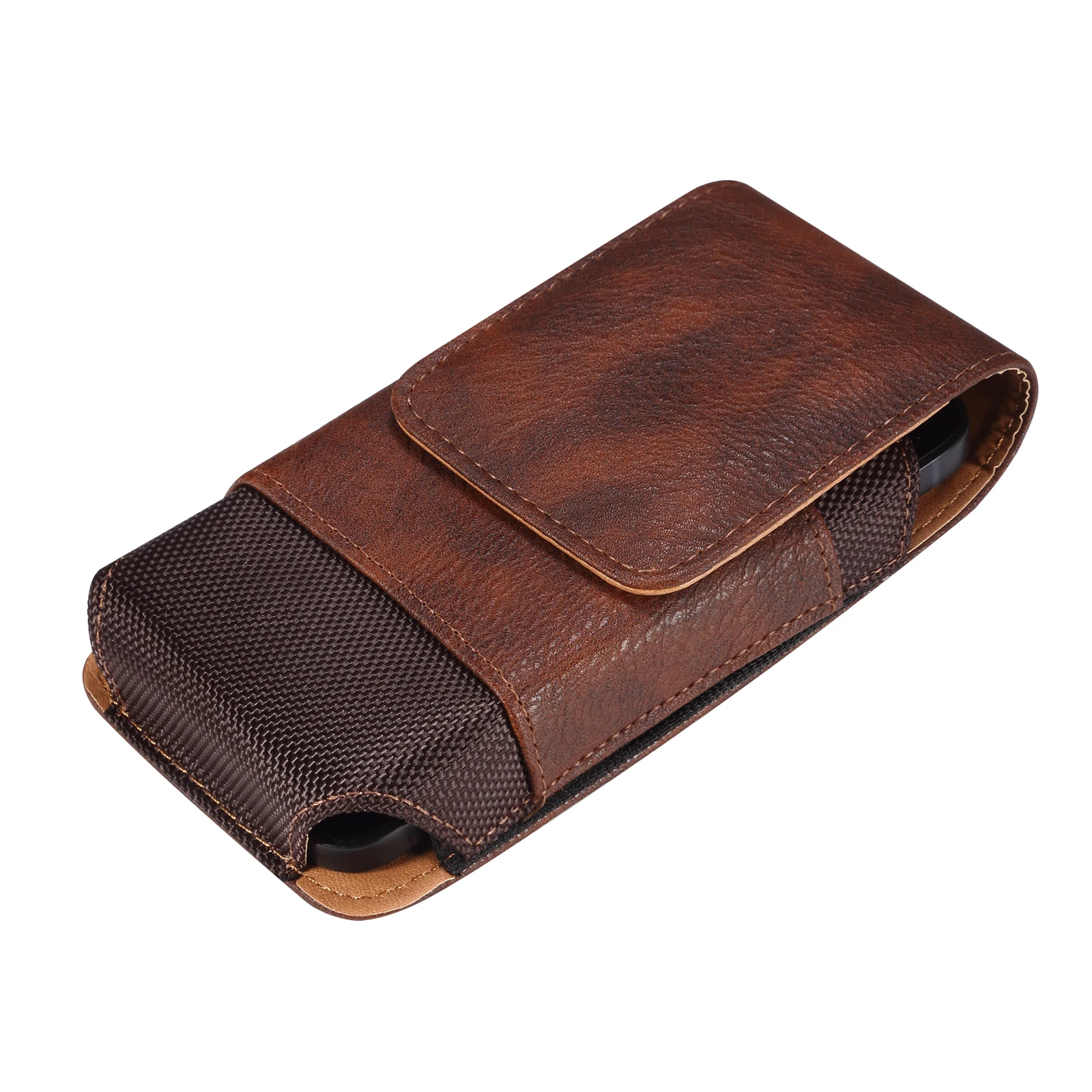 Universal Leather Men Waist Bag Mobile Phone Belt Clip Case For iPhone Samsung Galaxy Xiaomi Redmi Poco Oppo 7 Pro Holster Pouch thumbnail 4