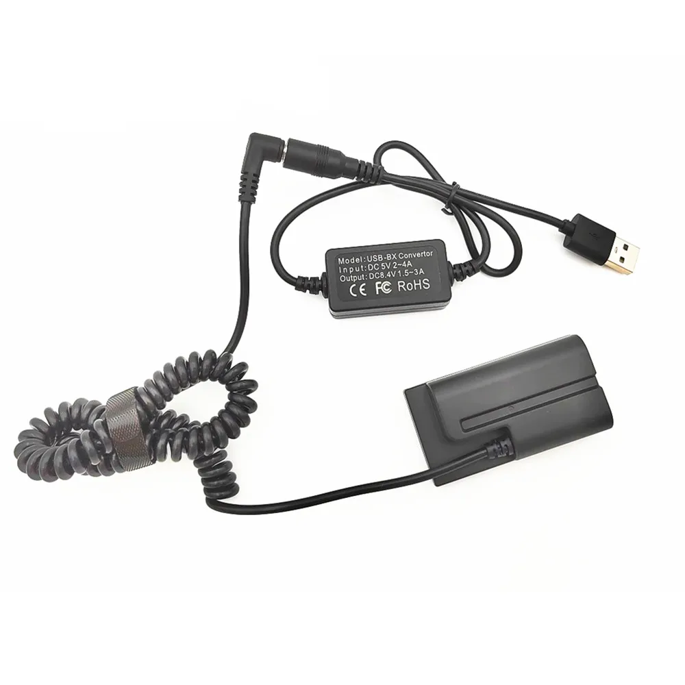 USB Coverter to F550F970 Coupler NP-F Dummy Battery Spring Cable Fit DK-415 For Sony HXR-NX5 HXR-NX100 PXW-Z150 NEX-FS100 AC-VL1 thumbnail 3