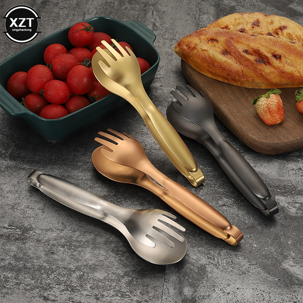 Stainless Steel Food Tongs Meat Salad Bread Serving Tongs For Barbecue Kitchen Accessories Non-Slip BBQ Clip Cooking Tools New thumbnail 2