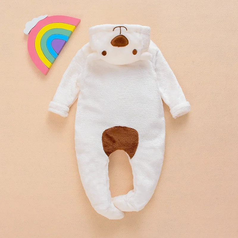 Newborn Baby Boy Girl Kids Bear Hooded Romper Jumpsuit Bodysuit Clothes Outfits Long Sleeve Playsuit Toddler One Piece Outfit thumbnail 5