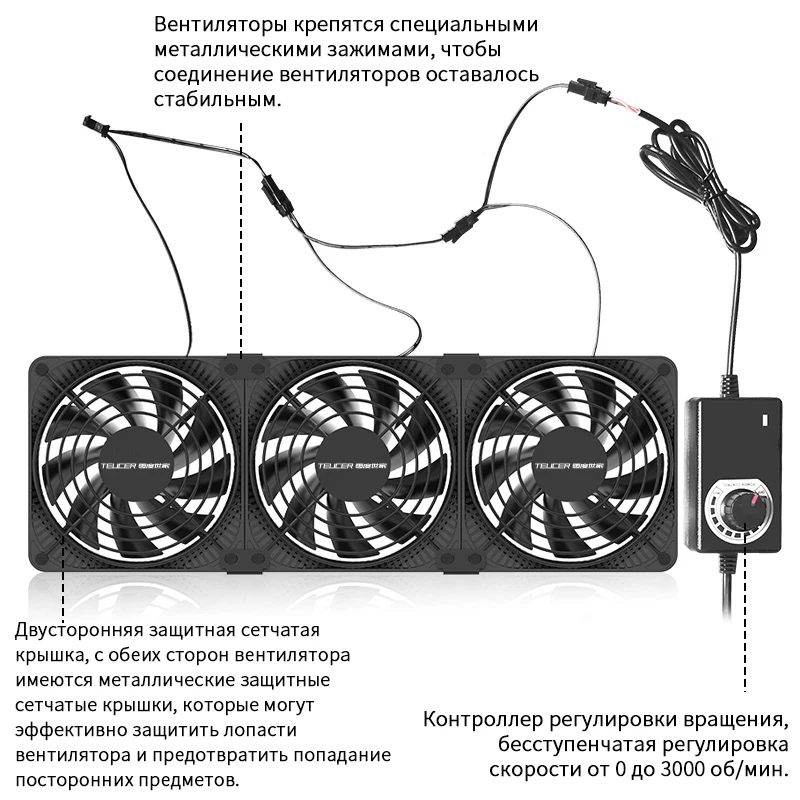 TEUCER 220V 3000RPM Computer Server Workstation Cabinet Cooling Fan High Air Volume Case Fan Kit thumbnail 2