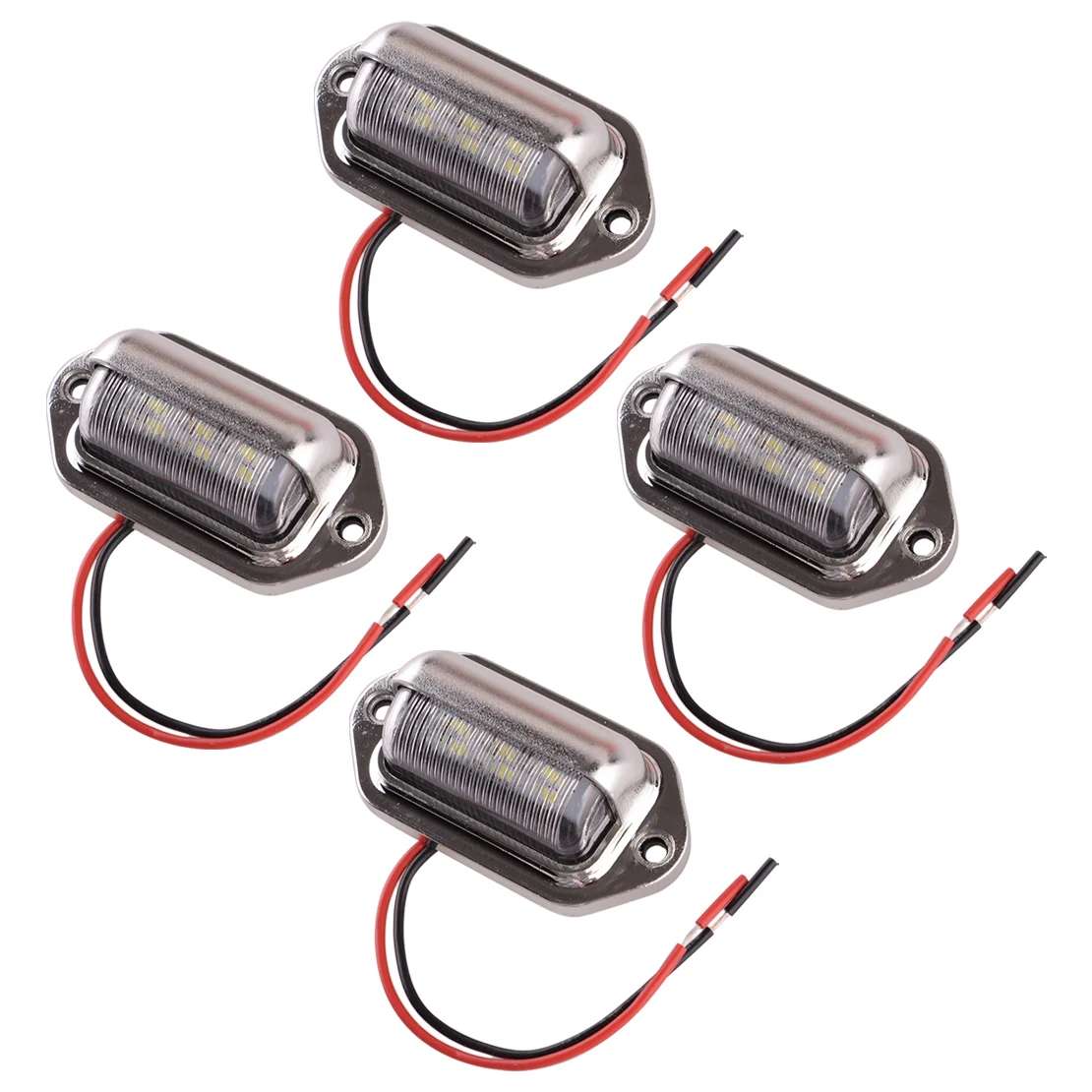 4Pcs 12V-24V Waterproof LED Deck Courtesy Stern Transom License Number Plate Light For Marine Boat Trailer Motorcycle Car Truck