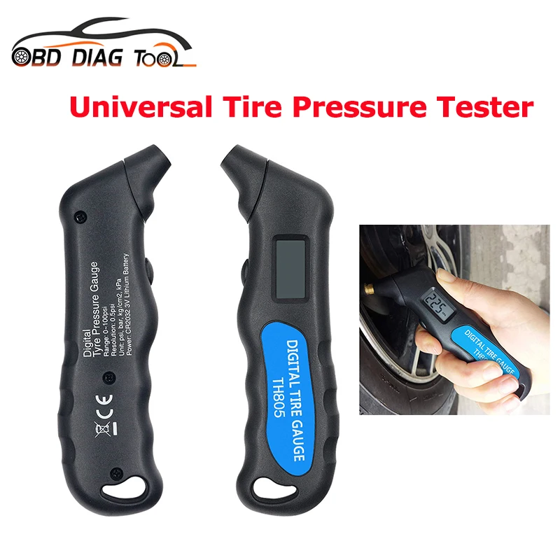 Universal TH805 Digital Car Tire Tyre Air Pressure Gauge Meter LCD Display Tester for Car Truck Motor Bike Manometer Barometers