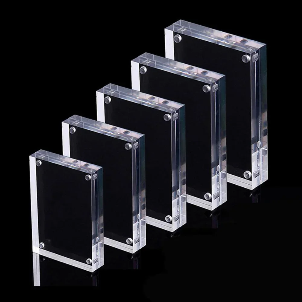 Transparent Acrylic Photo Frame Magnetic Photocard Holder Poster Display Stand Album Poster Memo Board Frame Desktop Ornament thumbnail 6