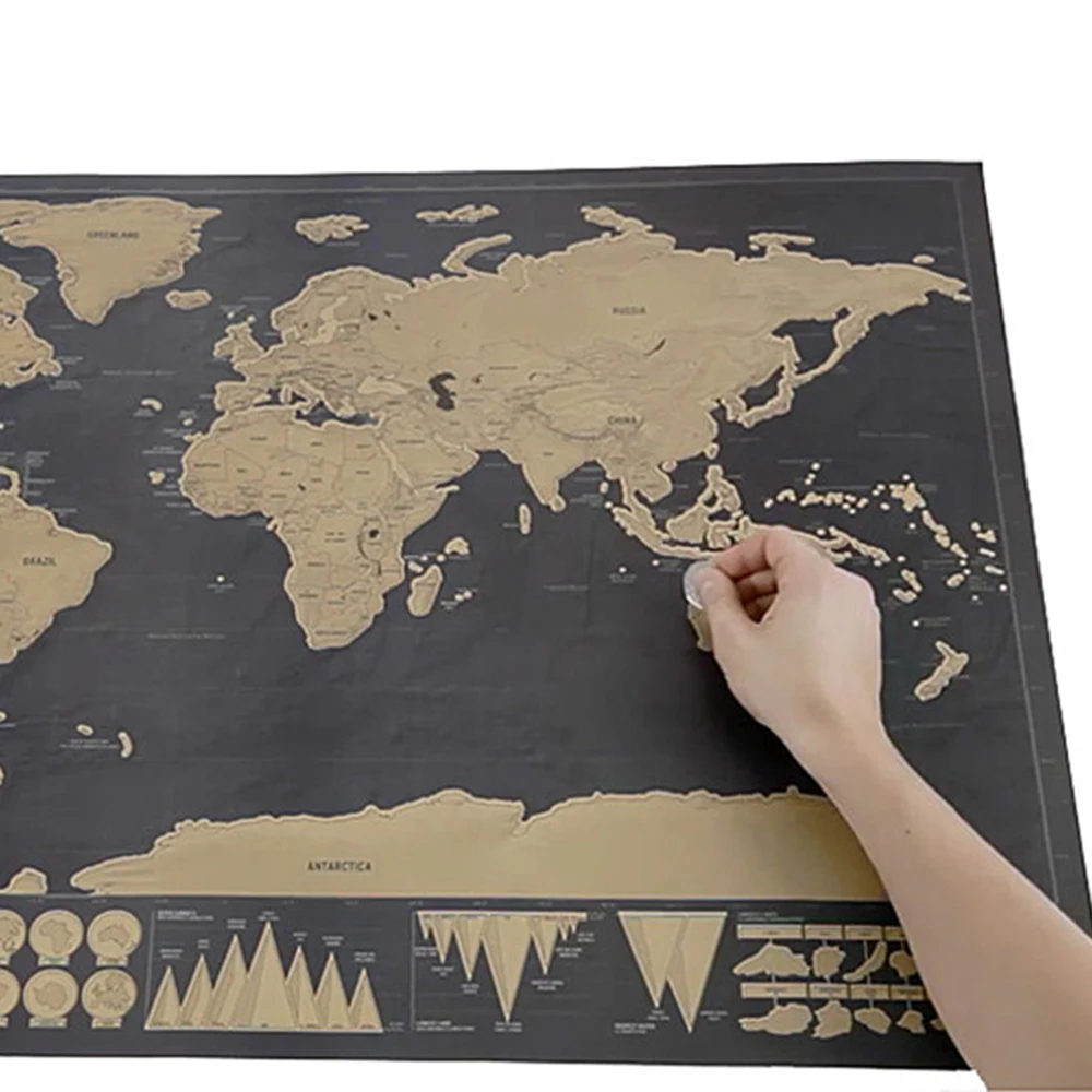 New 42*30CM Scratch off Journal Retro World decoration Personalized Atlas Poster with country Flag decoration for office school thumbnail 2