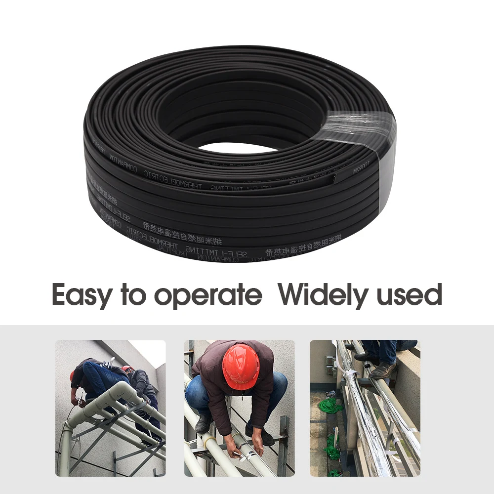 5-10M 220V-240V Waterproof Self Regulating Heating Cables for Garden Tube in Cold Weather Prevent Pipe Freeze Heat Trace System thumbnail 2