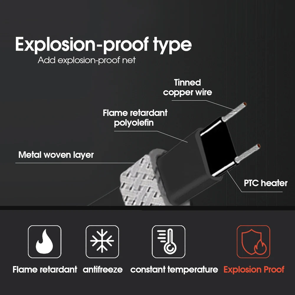 5-10M 220V-240V Waterproof Self Regulating Heating Cables for Garden Tube in Cold Weather Prevent Pipe Freeze Heat Trace System thumbnail 6