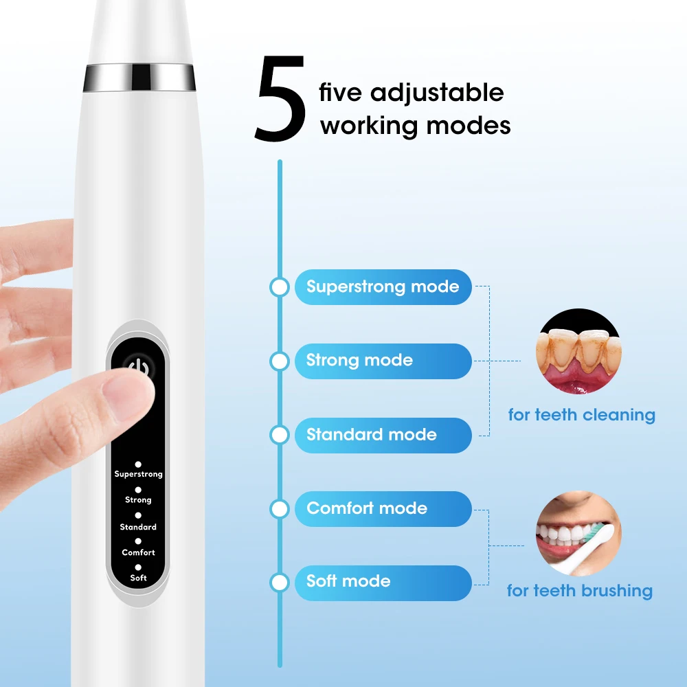 Electric Dental Scaler Calculus Remover Teeth Plaque Cleaner Teeth Whitening Dental Stone Removal 1pc Toothbrush head Oral Care thumbnail 5