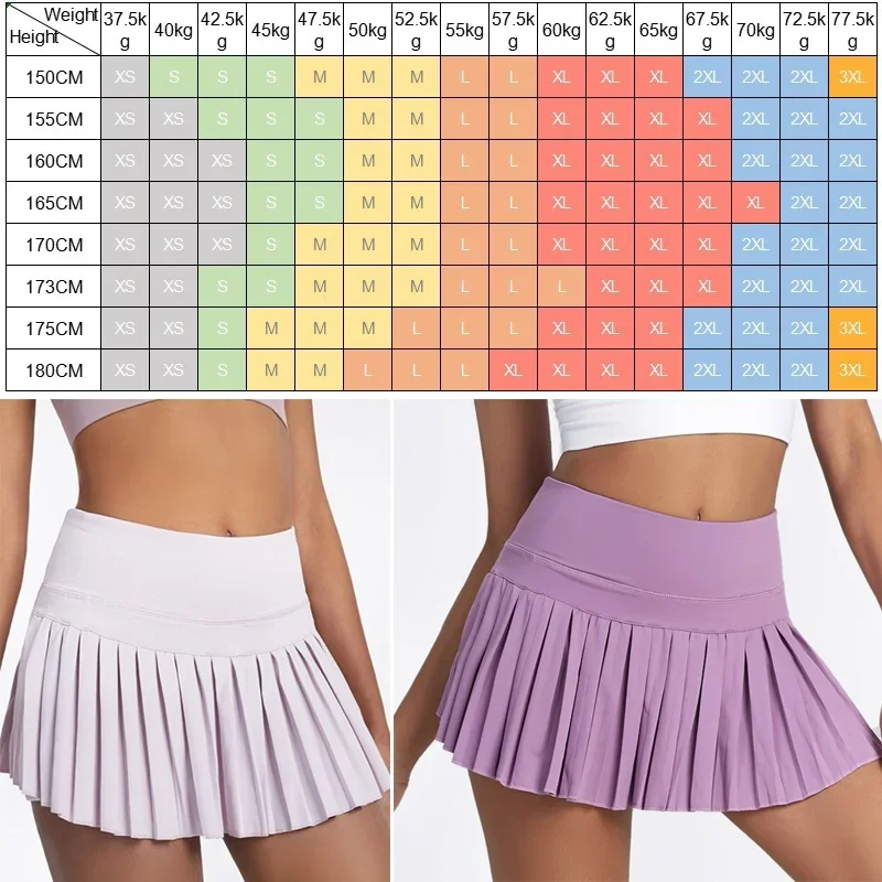Cloud Rise Pocket Tennis Skirts Gym Golf Running Pleated Pantskirt Plus Size SEXY Women XS-XXL Sports Fitness High Waist Skort thumbnail 6