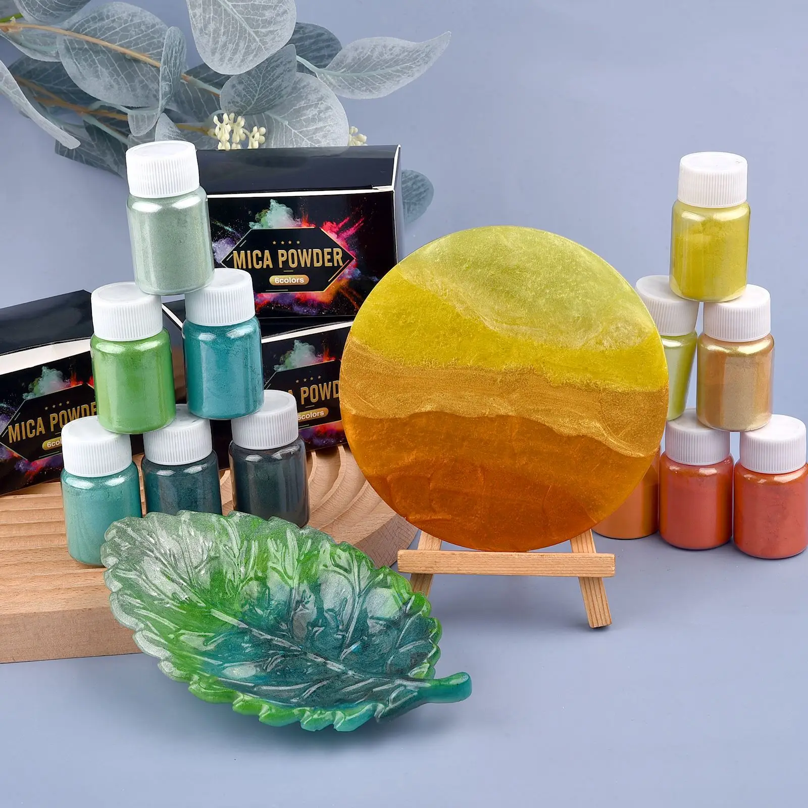 6 Colors/Set Pearl Powder Pigment DIY Epoxy Resin Mold Colorant Dye  Mineral Powder Epoxy Resin Dye Pearl Pigment Glitter Crafts thumbnail 2